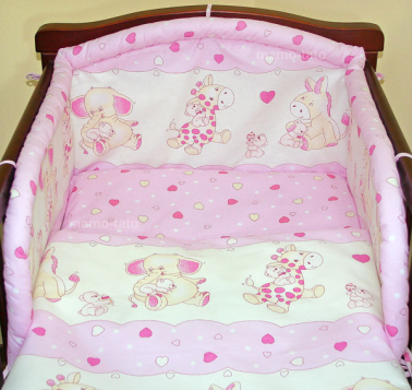 MAMO-TATO Poszewka na poduszkę 40x40cm Różowe serduszka