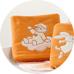 MAMO-TATO Fleece Blanket Śpioch na chmurce brzoskwiniowy