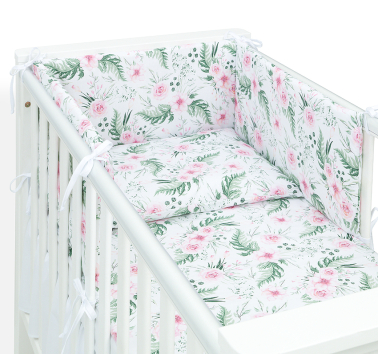 MAMO-TATO 3-el pościel dla niemowląt do łóżeczka 70x140 - Różany ogród