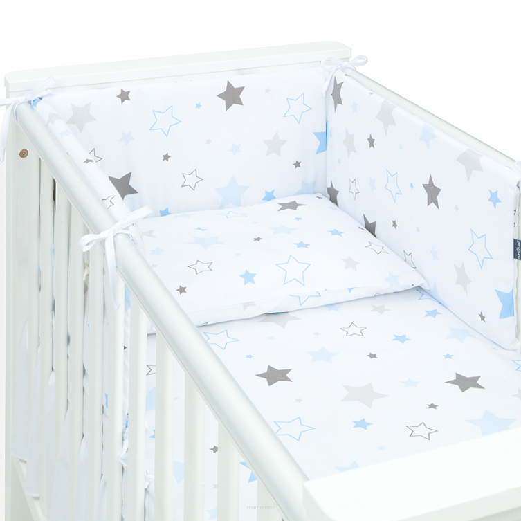 MAMO-TATO 3-el pościel dla niemowląt do łóżeczka 70x140 - Gwiazdozbiór niebieski