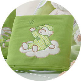 MAMO-TATO Fleece Blanket Śpioch na chmurce w zieleni