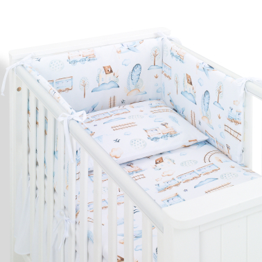 MAMO-TATO 3-el pościel dla niemowląt 100x135 do łóżeczka 60x120 - Ciuchcia