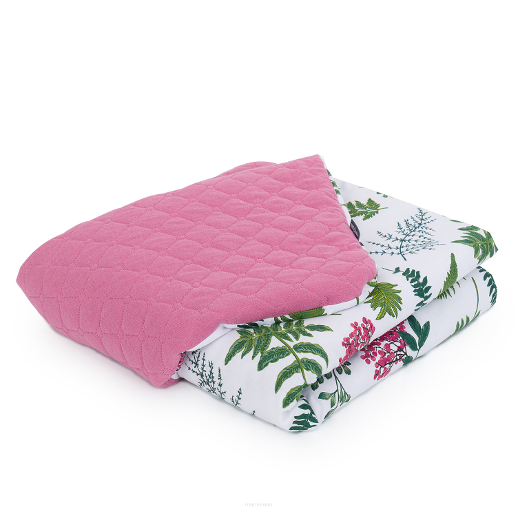 MAMO-TATO Blanket for children and babies 75x100 PREMIUM - MUSLIN PIK - Paprotki / turmalin - with filling