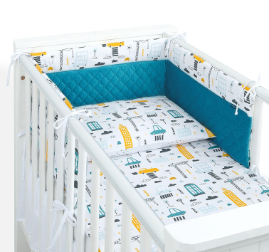 MAMO-TATO 3-el pościel dla niemowląt 100x135 do łóżeczka 60x120 PREMIUM Velvet PIK - Miasto / morski