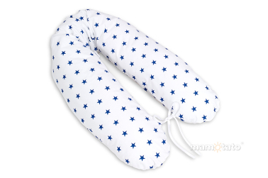 MAMO-TATO Poszewka na poduszkę dla kobiet w ciąży Gwiazdki granatoweowe na bieli