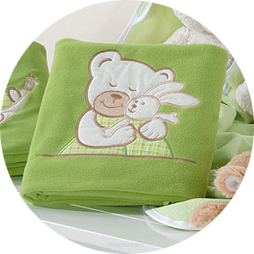 MAMO-TATO Fleece Blanket Tulisie w zieleni