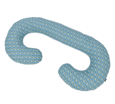 MAMO-TATO Poduszka dla kobiet w ciąży XXL "C" - Listki niebieskie